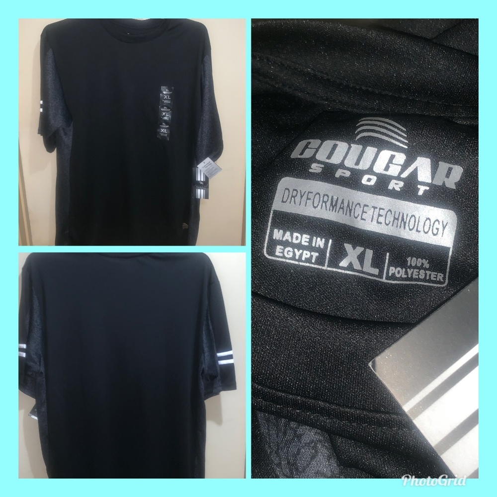 Cougar Sport Mens Athletic Shirt Size XL BLACK NEW